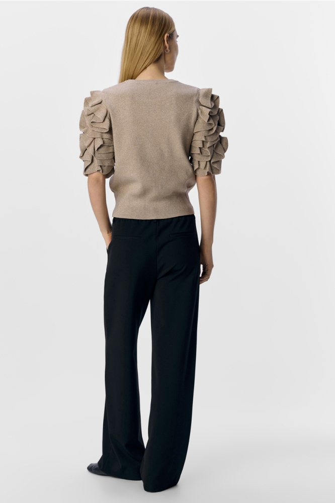 OBJDIANDRA KNIT 2/4 RE PULLOVER 138 23046315 Twill/Gold